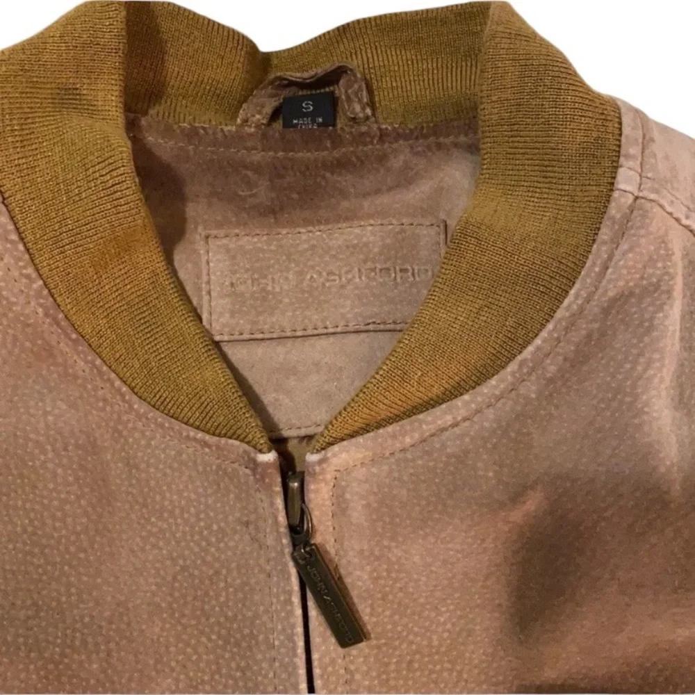 Lightly Distressed Vintage Suede Bomber Jacket - Picture 3 of 6